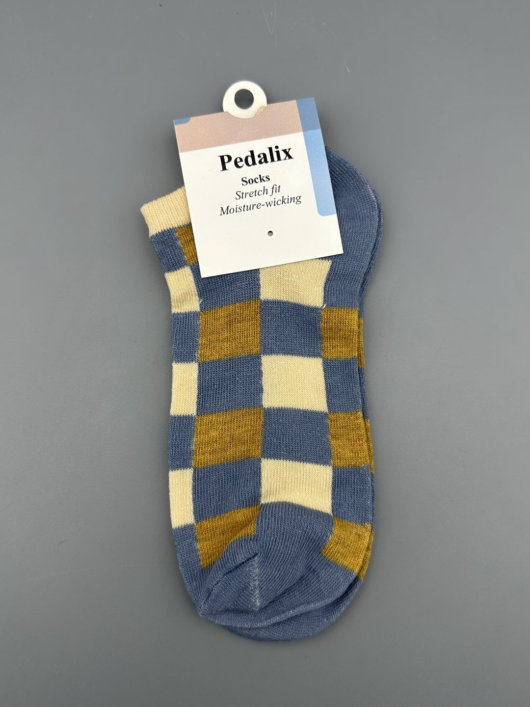 Pedalix Men's Classic Blue Plaid Blue Checkered Socks