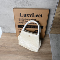 LuxvLeet Women's Premium Leather Top Handle Handbag Elegant Structured Satchel for Everyday Style