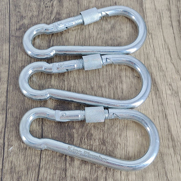 King Plumber Reliable Carabiners of Metal – 3 Pack for Climbing, Hiking and Outdoor Activities