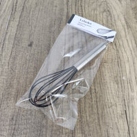 Lelasko 10-Inch Mini Manual Egg Beater, Black, 2.6x10 inches Stainless Steel