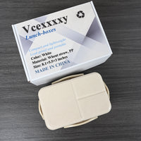 Vcexxxxy Eco-Friendly Wheat Straw Lunch Box Nordic White Leak-Proof Container for On-the-Go Meals