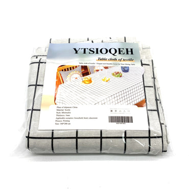 YTSIOQEH Table cloth of textile Grid Pattern Minimalist Design White With Black Lines Decorative Table Cloth