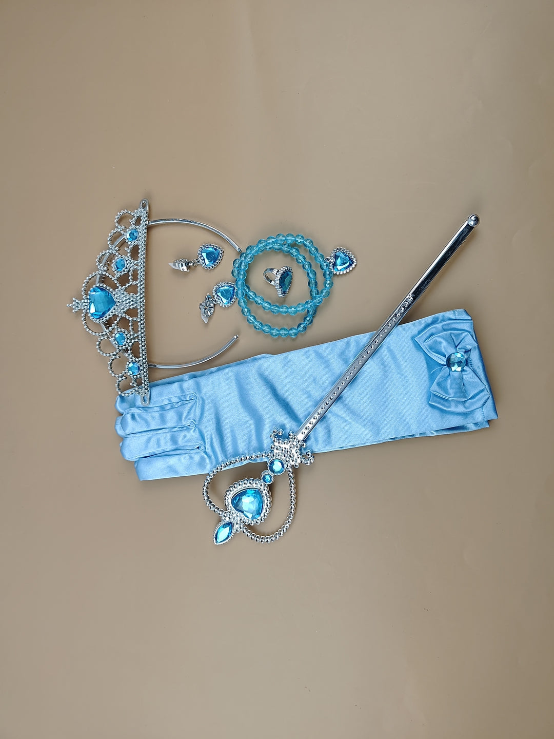 Cubacubo New dress up toys princess crown magic wand gloves hair band ice headdress hair card jewelry little girl performance crown headband headdress role play toys