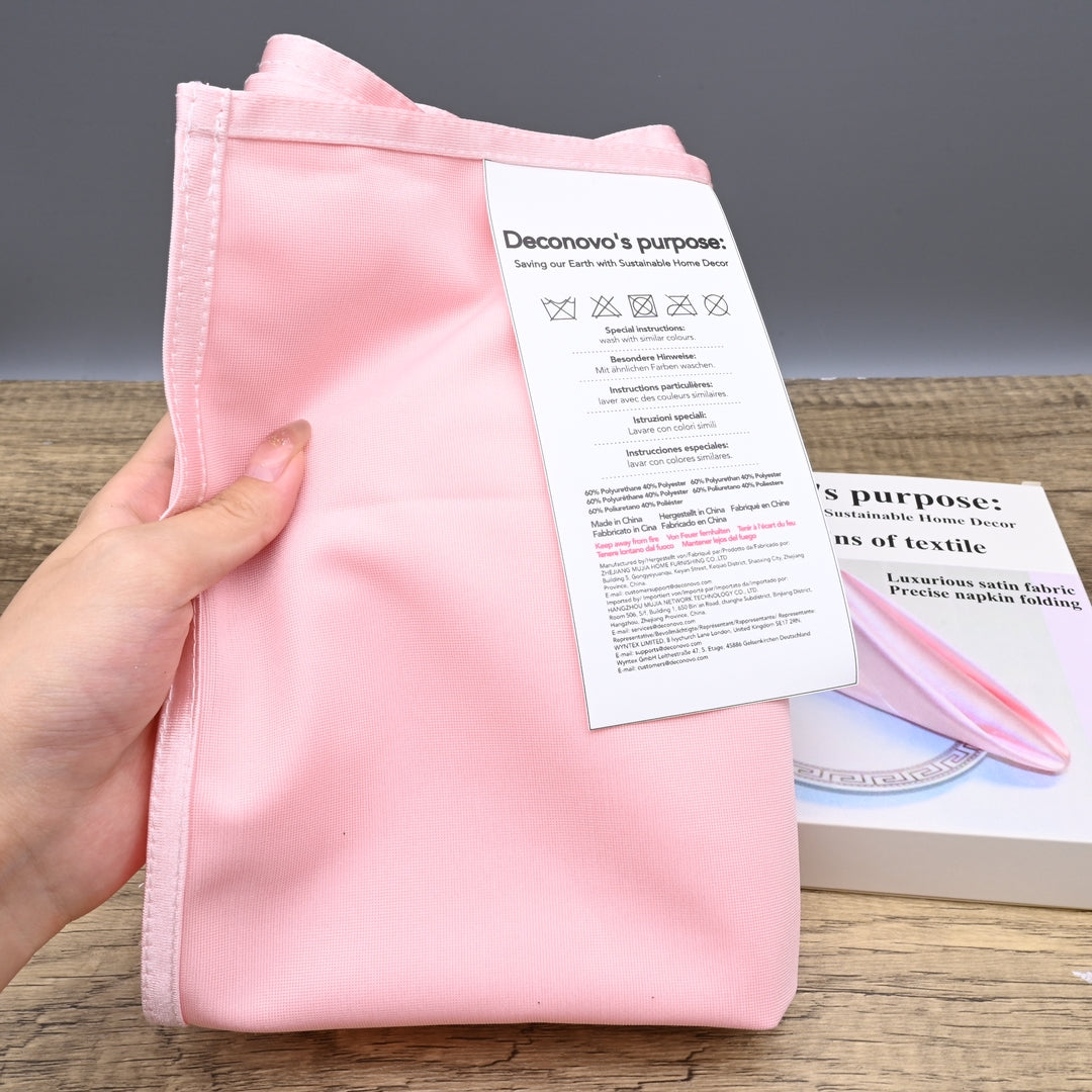 Deconovo's purpose: Saving our Earth with Sustainable Home Decor Luxury Table Napkins of Textile - Premium Satin Woven Cloth Napkins for Elegant Dining, Wedding, Restaurant & Home Decoration