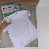 AZ ANZOO Classic White Cotton T‑Shirt – Short‑Sleeve Crewneck Tee Soft & Breathable Everyday Wear