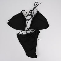 DianVerve Women's Black Padded Push-Up Bikinis Two Piece Swimsuit Set