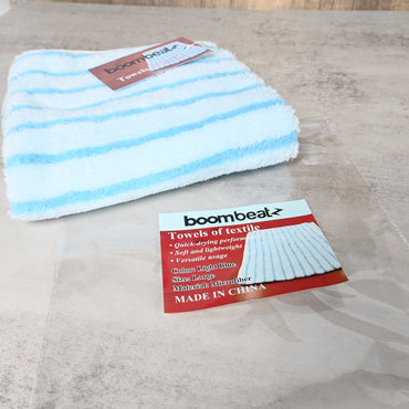 boombeatz Soft Blue Microfiber Towel Quick-Drying Absorbent Textile Towel for Travel, Gym & Home