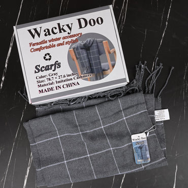 Wacky Doo Winter Warm Knitted Scarf Ultra‑Soft Wool Blend Scarf, Cozy & Stylish Cold Weather Accessory