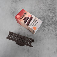 Afzcihy Deep Brown Square Hair Claw Clip Large Grip Hair Clip for Women, Secure & Stylish Updo Holder