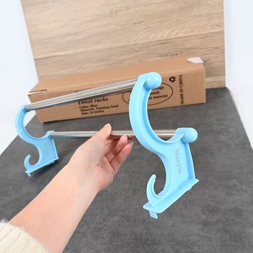 Slxeyiu Blue Bathroom Towel Racks Rust-Resistant Space Saving Towel Holder
