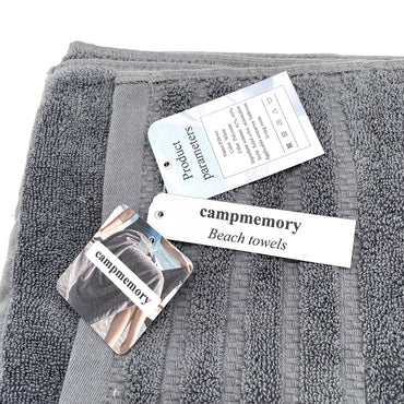 campmemory Beach towels Gray Ultra Fine Fiber Beach Towel Quick Dry Soft
