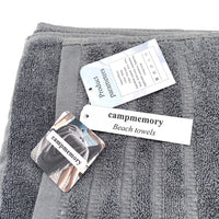 campmemory Beach towels Gray Ultra Fine Fiber Beach Towel Quick Dry Soft