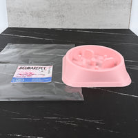 BELCAREPET Heart Shaped Slow Feeder Pet Bowl Pink Small Slow Eating Dog Cat Bowl PP Plastic Easy Clean