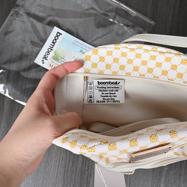 boombeatz Korean Style White Backpack for Women Fashionable Lightweight Daypack for School, Work & Travel