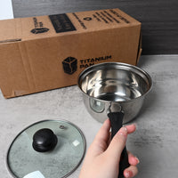TITANIUM PAN Stainless Steel Cooking Pot Durable Versatile Stovetop Compatible Easy Clean