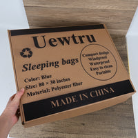 Uewtru Blue Portable Sleeping Bag Weather-Resistant Compact Camping Sleeping Bag for Outdoor Adventures
