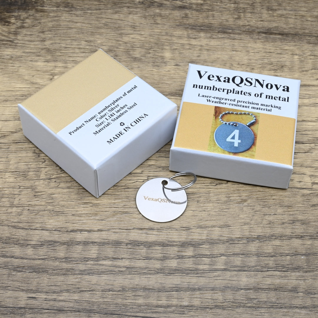 VexaQSNova Custom Metal ID Number Plates Premium Stainless Steel Numberplates of Metal for Personal Identification