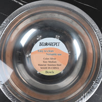 BELCAREPET Stainless Steel Bowl Silver Rust Resistant Dishwasher Safe for Soup Salad Mixing Home Kitchen
