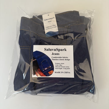 SaluvuSpark Men's Classic Denim Jeans: Timeless Straight Fit with Durable Denim for Everyday Comfort and Effortless Style