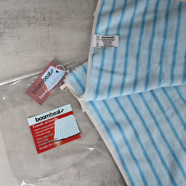 boombeatz Soft Blue Microfiber Towel Quick-Drying Absorbent Textile Towel for Travel, Gym & Home