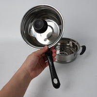 TiPAN Cooking Pots Non Electric Stainless Steel Milk Pot with Steamer 304 Steel for Boiling Steaming