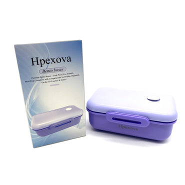 Hpexova Bento boxes Purple ABS Shell 304 Stainless Steel Inner Minimalist Thermal Insulation Portable Lunch Container Bento Boxes