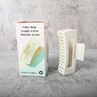 GELXGRIT Hair Clips Beige Square Hair Clip Secure Grip Smooth Edges