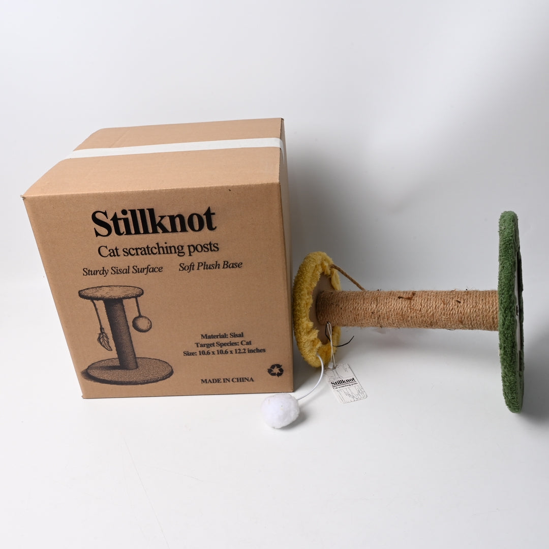 Stillknot Natural Sisal Cat Scratching Post Tower Furniture Cat Exercise Activity Center For Indoor Cats With Stable Base