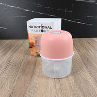 NUTRITIONAL FACTORS Mini Electric Food Chopper Plastic Body Stainless Steel Blades for Dicing Mincing Slicing