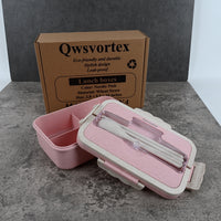 Qwsvortex Square Wheat Lunch Box Nordic Pink Eco Friendly Durable Stylish Design