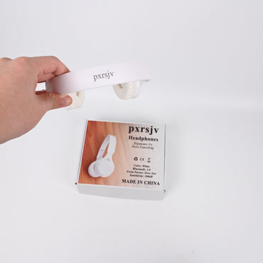 pxrsjv White Wireless Over-Ear Headphones Bluetooth 5.0 Headphones with Microphone & Noise Isolation