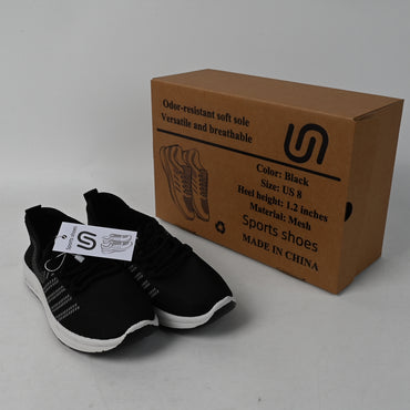 图形 Sports Shoes Black Breathable Versatile Soft Sole Casual Sneakers for Light Exercise and Everyday Wear