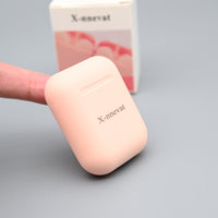 X-nnevat i12 Bluetooth Earbuds - Stylish Pink Wireless Earbuds with Long Battery Life and Impressive Range