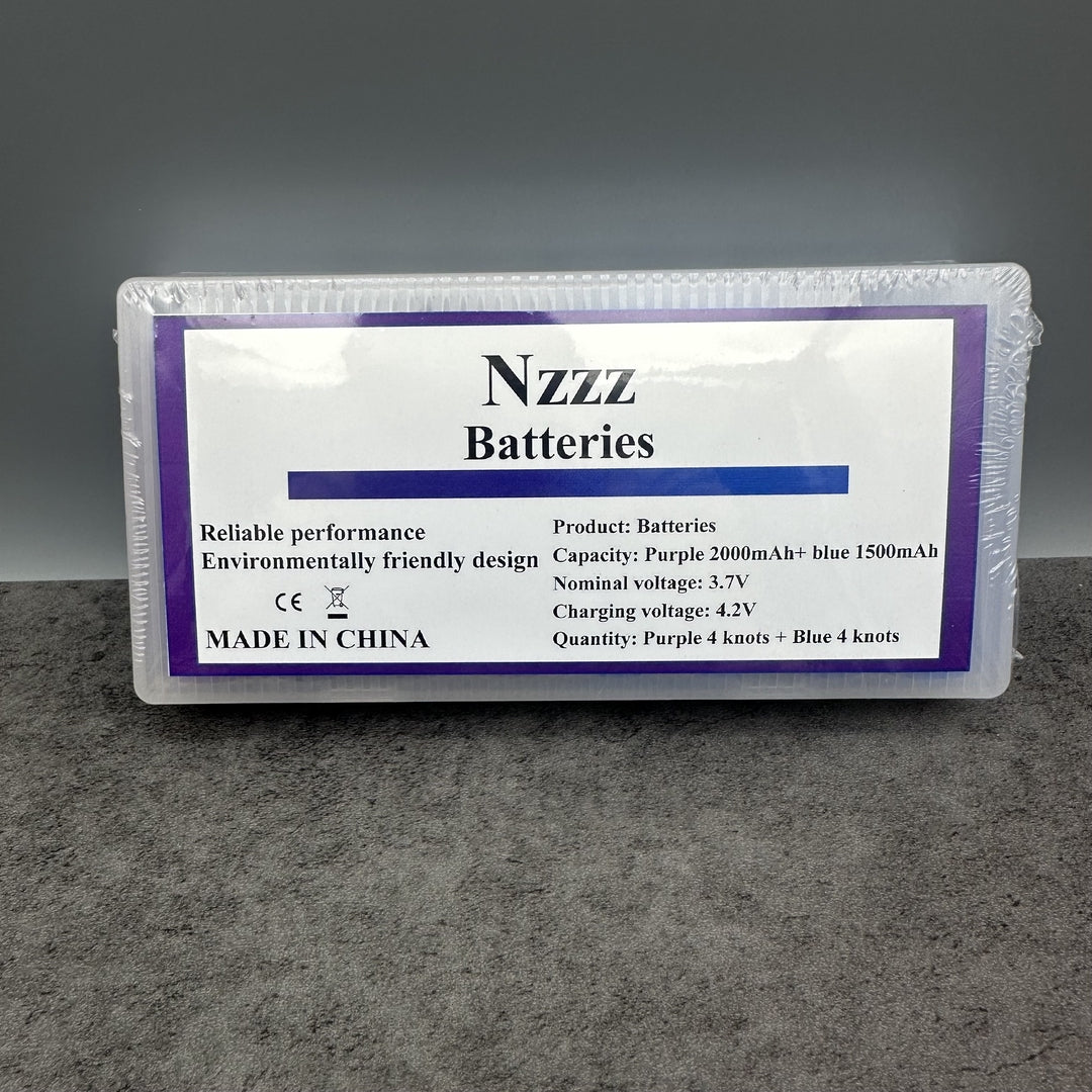 Nzzz Lithium Battery Set - Purple 2000mAh & Blue 1500mAh for Outdoor Adventures