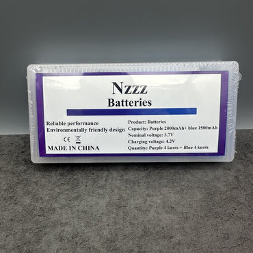 Nzzz Lithium Battery Set - Purple 2000mAh & Blue 1500mAh for Outdoor Adventures