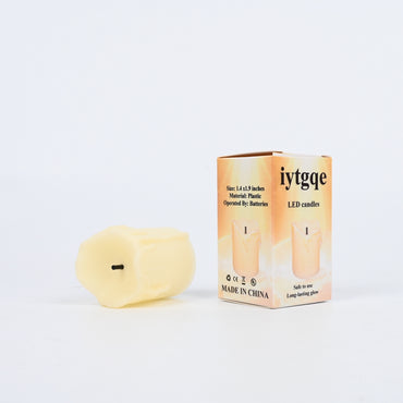 iytgqe Yellow LED Candles with Black Core Realistic Flameless Teardrop LED Candles for Home Decor