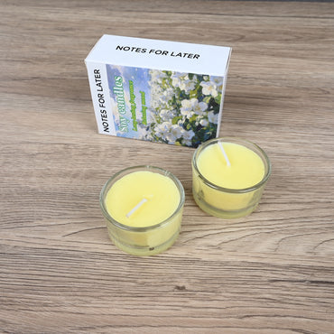 NOTES FOR LATER Jasmine Scented Soy Candle Yellow Relaxing Aromatherapy Candle, Long-Lasting & Natural Soy Wax