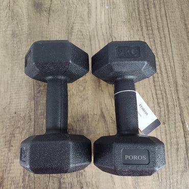 POROS Hexagonal Anti-Slip Dumbbells for Home and Office Workouts 4 lb (Pair)