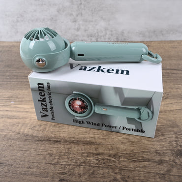 Vazkem Portable Electric Fan Cute Mini Handheld Fan Green Cooling USB Rechargeable for Travel Office Outdoor