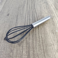 Lelasko 10-Inch Mini Manual Egg Beater, Black, 2.6x10 inches Stainless Steel