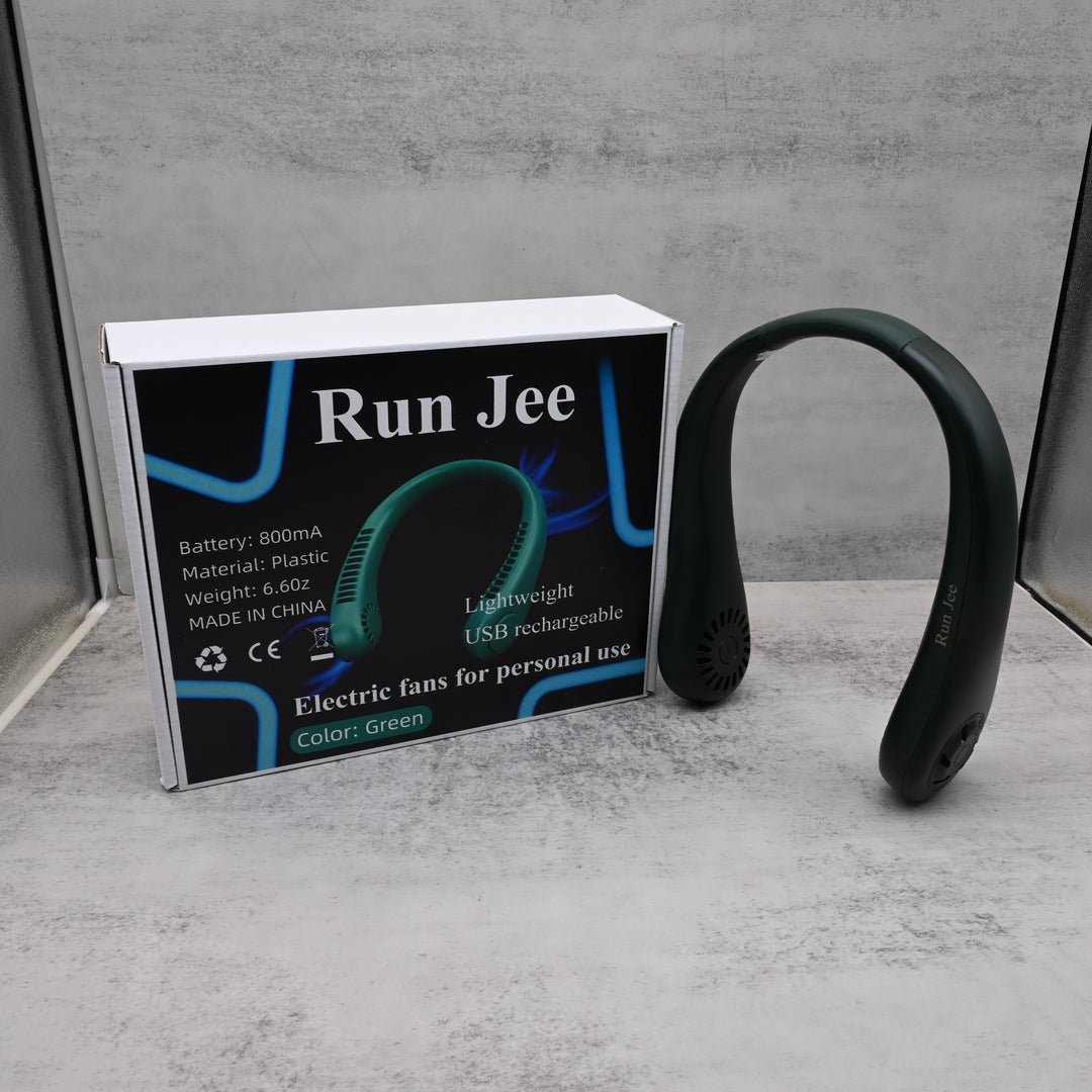 Run Jee Portable Electric Fans for Personal Use Hands Free Neck Fan USB Rechargeable Personal Cooling Electric Fans Wearable Mini Electric Fans