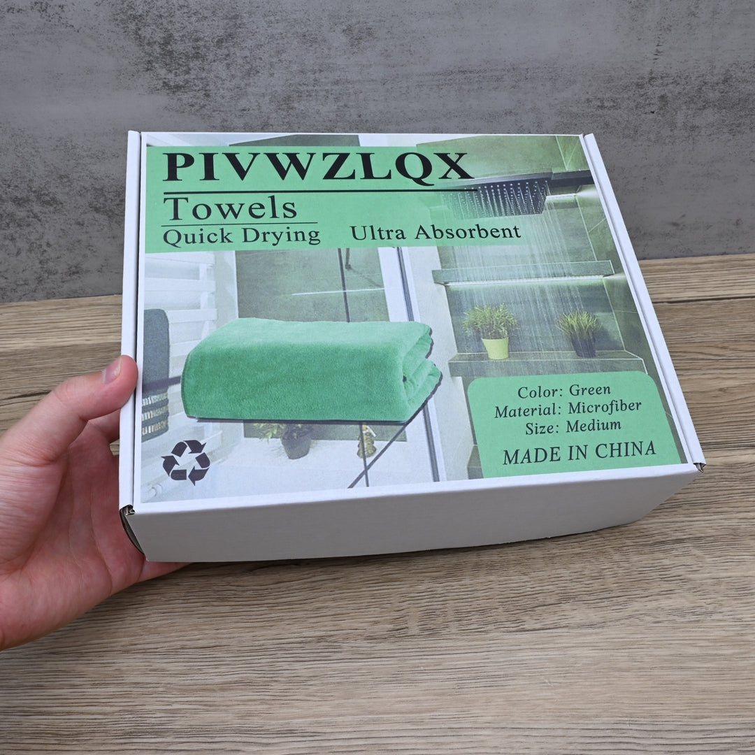 PIVWZLQX Premium Soft Green Microfiber Towels - Quick-Dry Absorbent Towels for Gym, Beach & Home