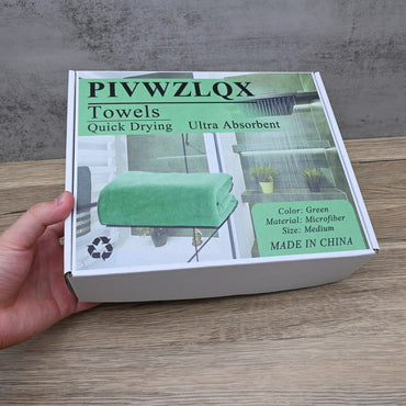 PIVWZLQX Premium Soft Green Microfiber Towels - Quick-Dry Absorbent Towels for Gym, Beach & Home