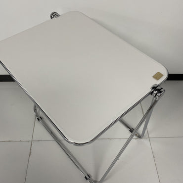 Manoyoson Folding Side Table, Folding Tray Table,  Tray Table, Folding Table, Snack Table, Foldable Table, Small Side Table, Outdoor, for Living Room, White, 68x64x50 cm