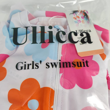 Ullicca Adorable New Girls' Long Sleeve One-Piece Swims Matching Swim Cap – and Beach Trips