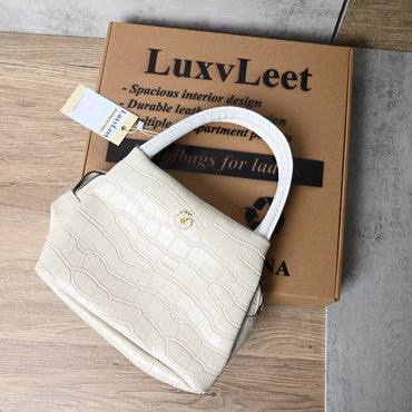 LuxvLeet Women's Premium Leather Top Handle Handbag Elegant Structured Satchel for Everyday Style