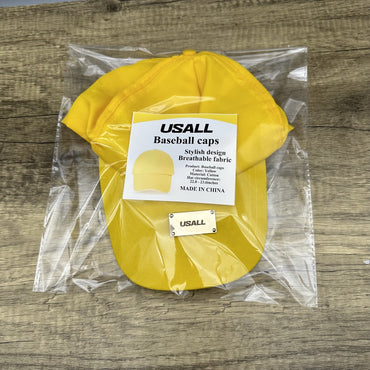 USALL Yellow Baseball Cap for Men and Women - Unisex Adjustable Sport Hat with Sun Protection