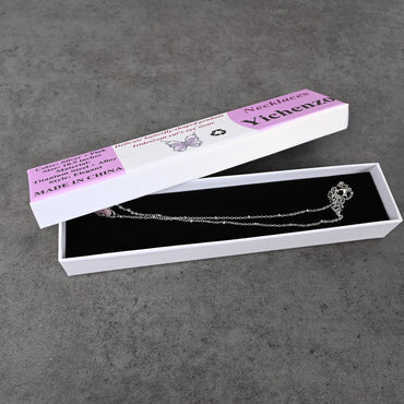 Yichenzo Cat's Eye Stone Butterfly Necklace Silver Tone Pendant for Women Casual Formal