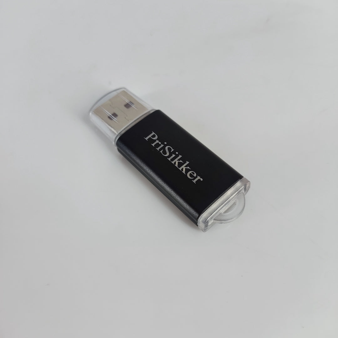 PriSikker Portable USB Memory Card Reader - Sleek U-Shaped Design for Mobile Phones (Black)