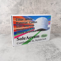 SoleAevum Hats White Baseball Cap Lightweight Breathable Soft Cotton Adjustable One Size Fit for Everyday Wear
